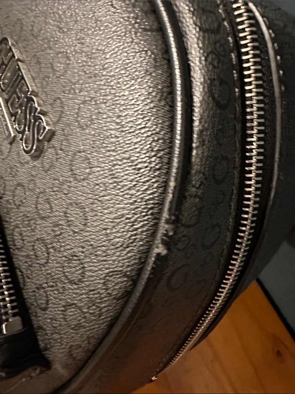 GUESS Monogram Grey Mini Backpack - Picture 5 of 5